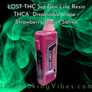 LOST THC 3rd Gen 7gr Live Resin THCA D8 THCP Disposable Vape – Strawberry Diesel Sativa
