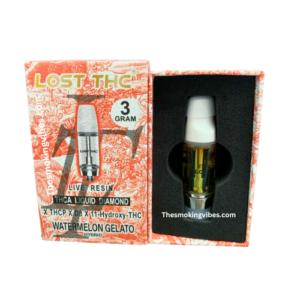 LOST THC THCP D8 11 Hydroxy Liquid Diamond 3gr Cartridge Live Resin – Watermelon Gelato Hybrid